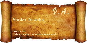 Vasko Aranka névjegykártya