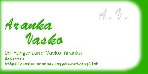 aranka vasko business card